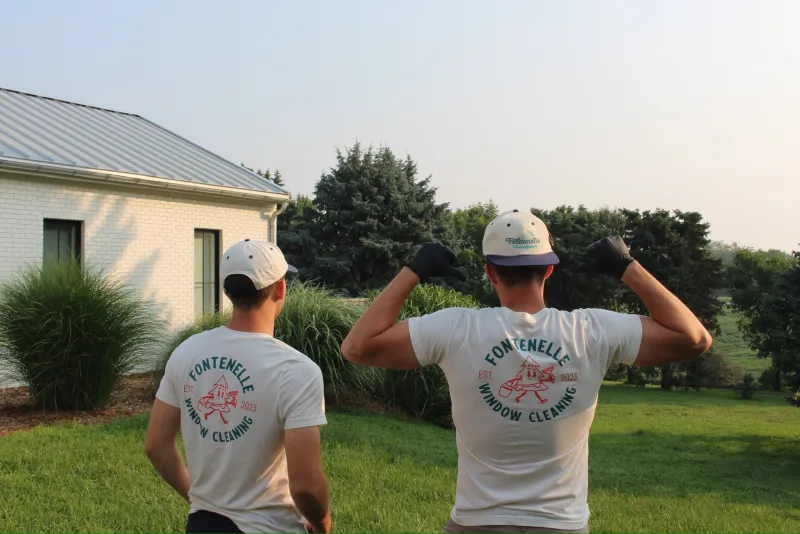 Fontenelle crew in uniform at a client's home