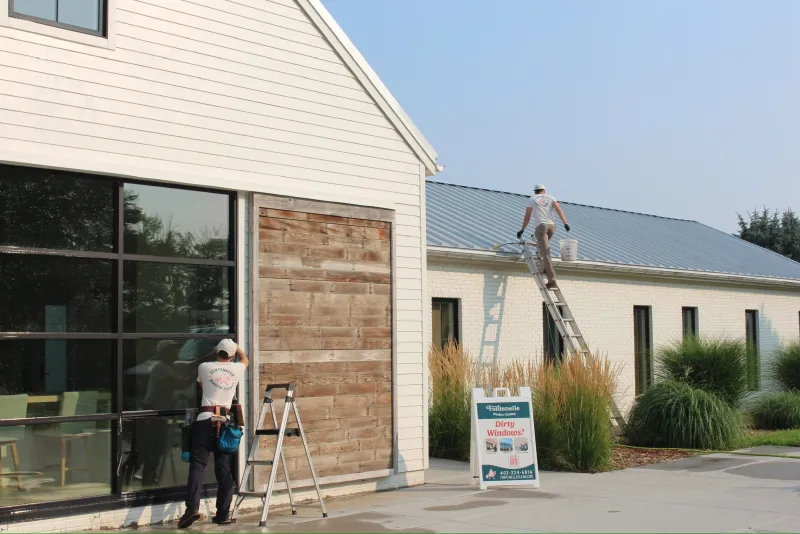 Fontenelle technician working on the exterior of an Omaha home