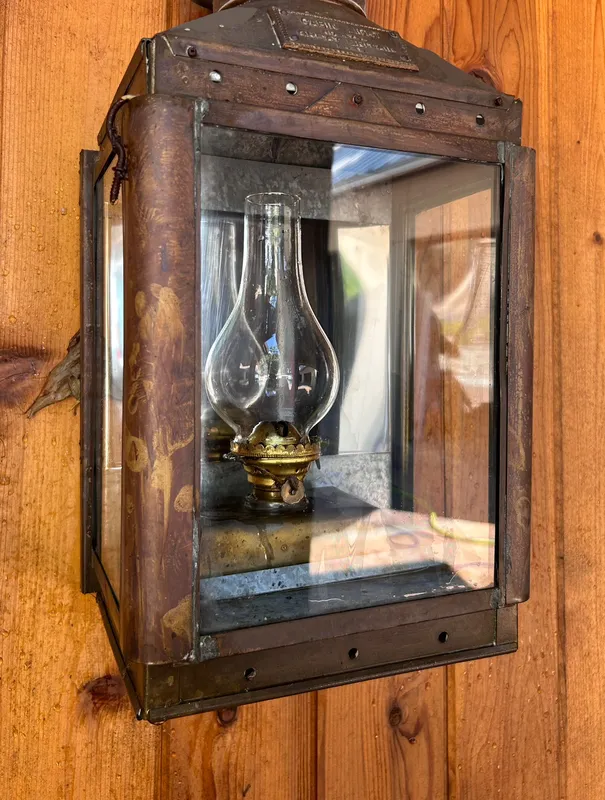 After: Glass on an antique porch lantern