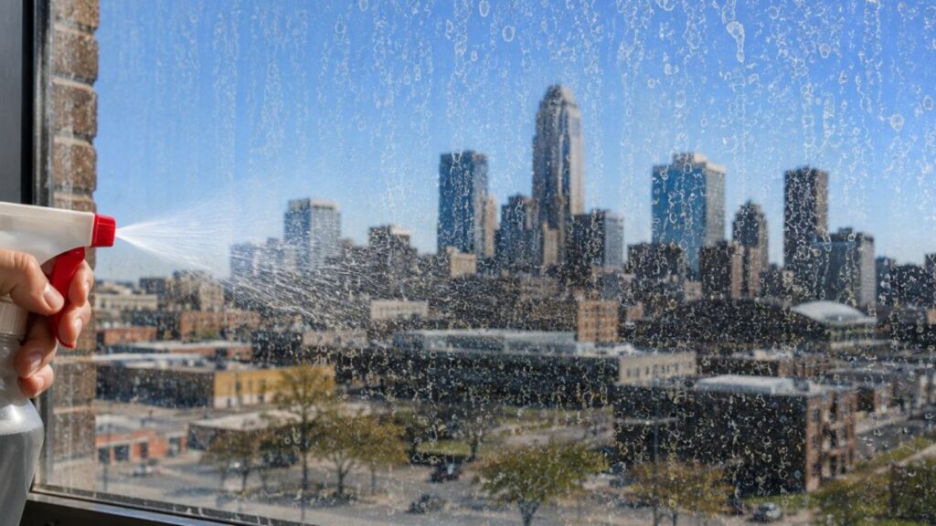 hard water stains on windows